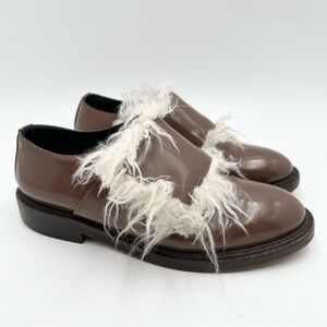 Marni Fur Trim Leather Shoes